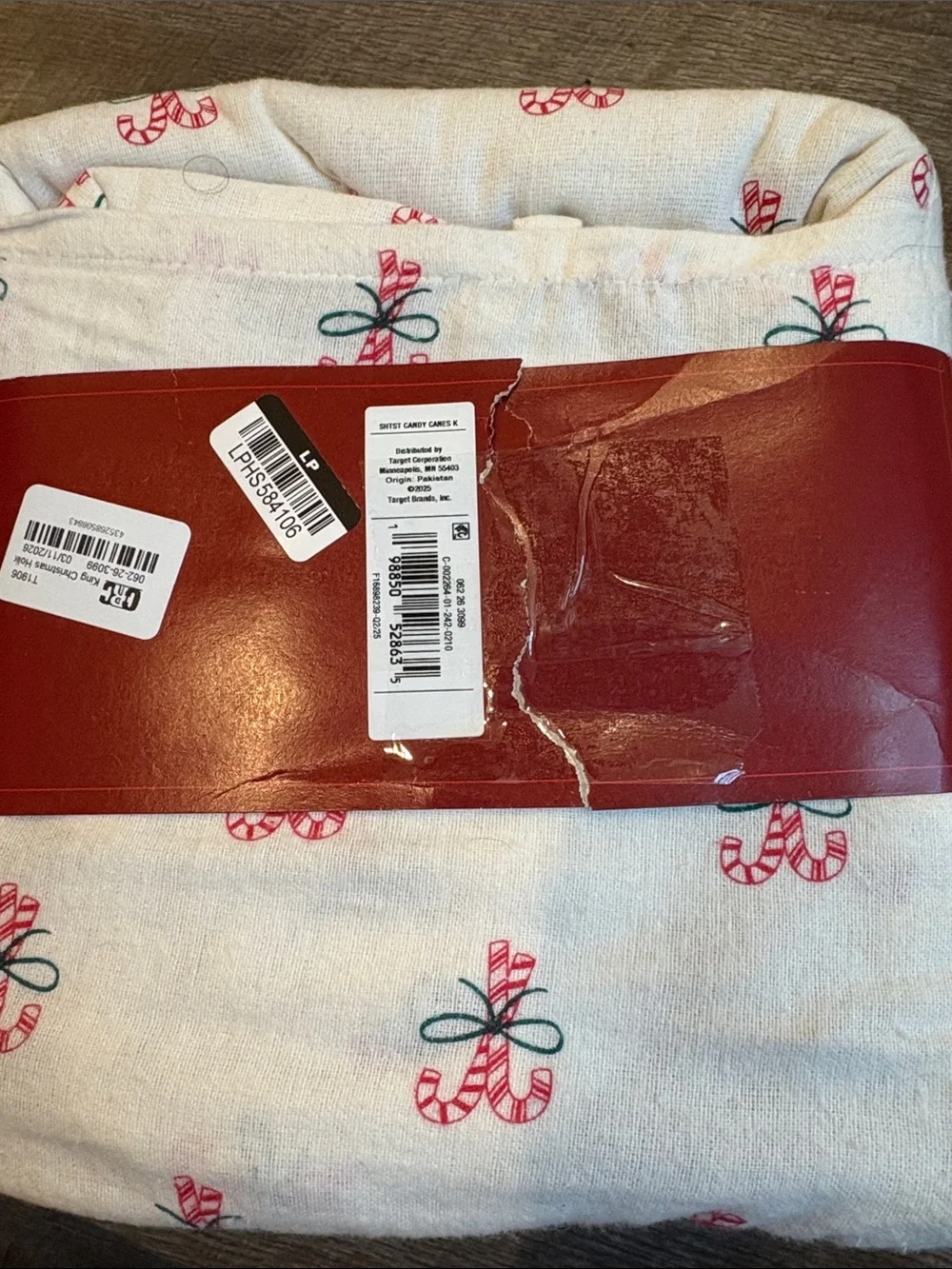 Wondershop Candy Cane Flannel Sheet Set KING Holiday NEW